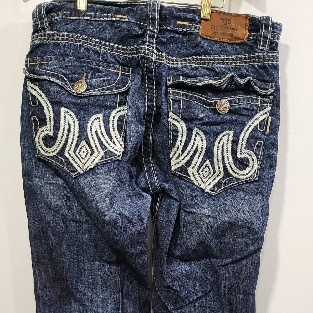 MEK Dark Blue Jeans with White Stitching